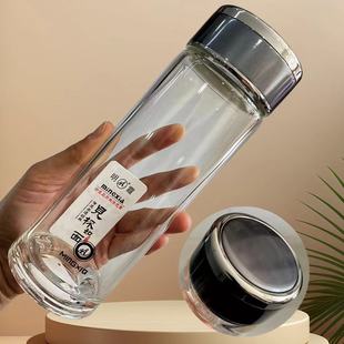 明霞1009单层玻璃杯水杯大容量定制印字做logo3.8加厚杯管泡茶杯