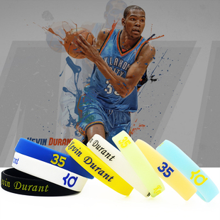 勇士队凯文杜兰特35号新款果冻色夜光篮球手环情侣学生男女腕带