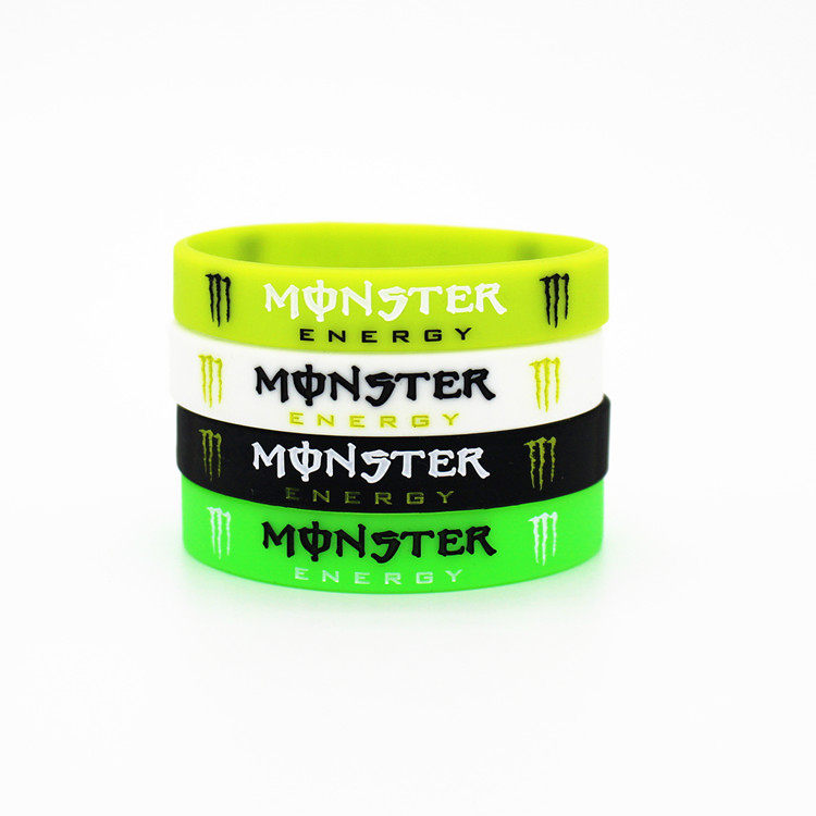 男女手环绿色能量情侣腕带手链MONSTER怪兽硅胶潮牌运动欧美手圈