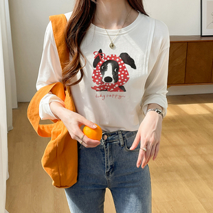 哺乳上衣外出辣妈款春季纯棉T恤长袖浦乳期喂奶上衣胖mm大码女装