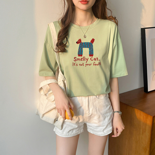 t恤女装 小个子喂奶上衣浦乳期穿搭短袖 显瘦 哺乳衣外出辣妈款 夏季