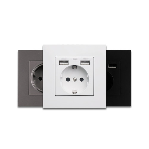 欧式16A86型白色墙壁插座