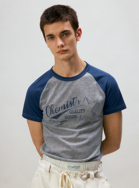 化学制品 Quality Goods 复古插肩T恤 T1_BLU/GRN_TSHIRT_170G