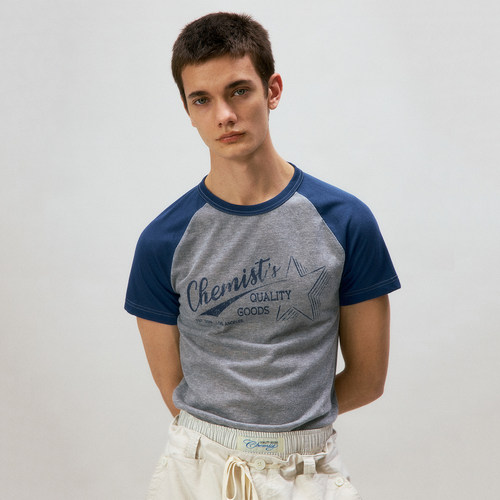 化学制品 Quality Goods 复古插肩T恤 T1_BLU/GRN_TSHIRT_170G