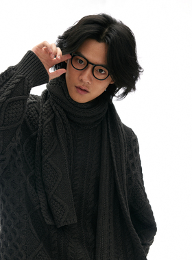 化学制品 90s外婆织的粗棒针领毛衣 K2_DGY_KNIT