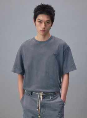 化学制品 中古感宽松基础T恤  T2_BLU/PNK/YLW_TSHIRT_250G