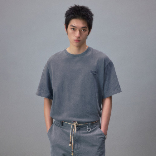 化学制品 中古感宽松基础T恤  T2_BLU/PNK/YLW_TSHIRT_250G