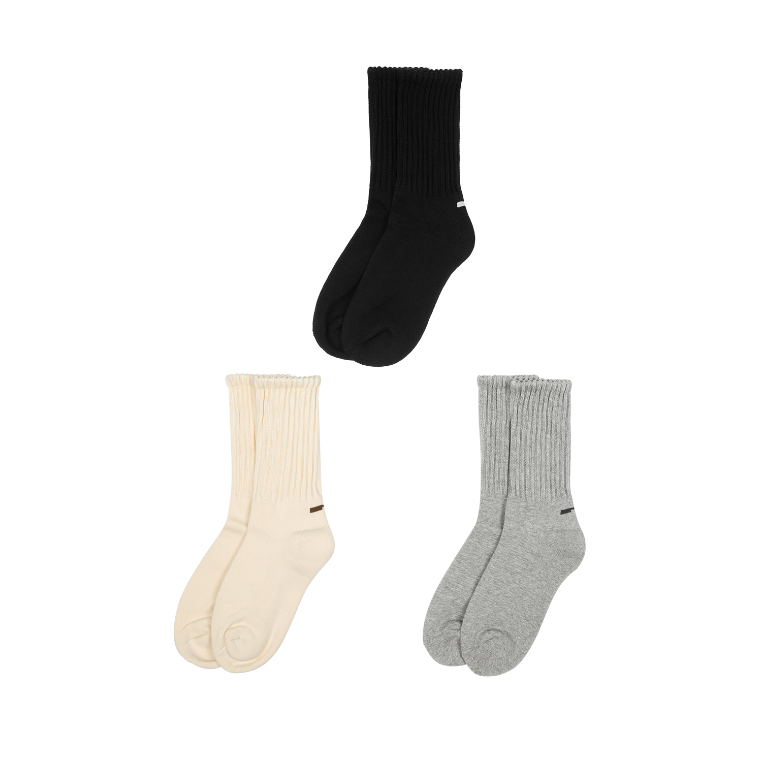 化学制品 90's 重磅堆堆袜 X3 A_BLK/GRY/WHT_SOCKS