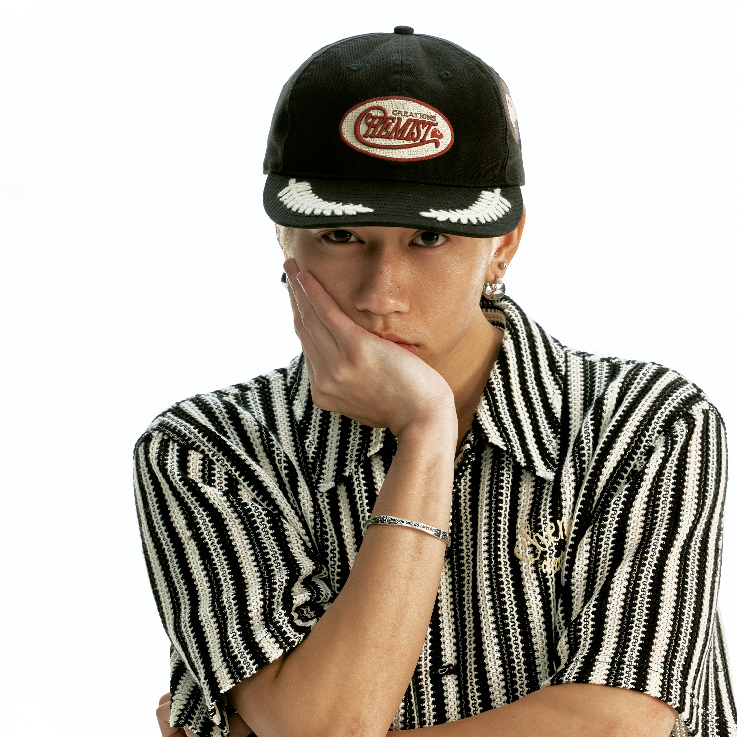 化学制品 复古刺绣徽章卡车帽 C6_BLK_CAP