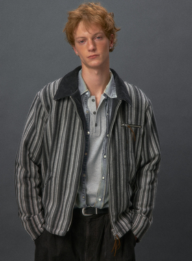 化学制品 落基山格纹毛呢夹克 J6_BLU/ORG_GRY_WOOLENJACKET