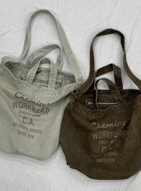 化学制品 工装系列 帆布托特包 B4_BWN_CRM_TOTEBAG