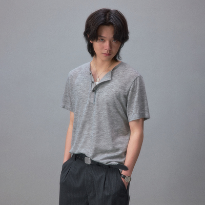 化学制品 竹野内丰的麻感古民家短袖T恤 T5_GRY/CRM/CFE_TSHIRT