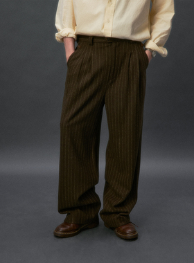 化学制品 常青藤粗花呢西裤 P2_OLV_WOOLENTROUSERS