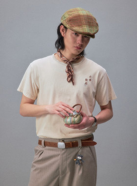 化学制品 昭和都会刺绣logoT恤  T1_GRN/CRM_TSHIRT_160G
