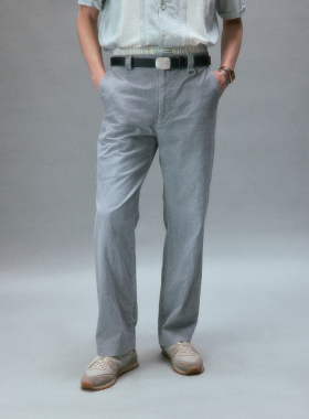 化学制品 90's干净的合身直筒休闲裤 P3_BLU/LGY_CHINOS