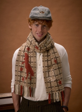 化学制品 牧场格纹毛织围巾 A_KHI_SCARF