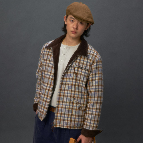 化学制品 落基山格纹毛呢夹克J6_BLU/ORG_GRY_WOOLENJACKET