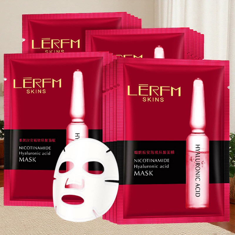 蓝尼芳可烟酰胺安瓶玻尿酸面膜女贴片式保湿补水嫩白肌肤紧致抗皱