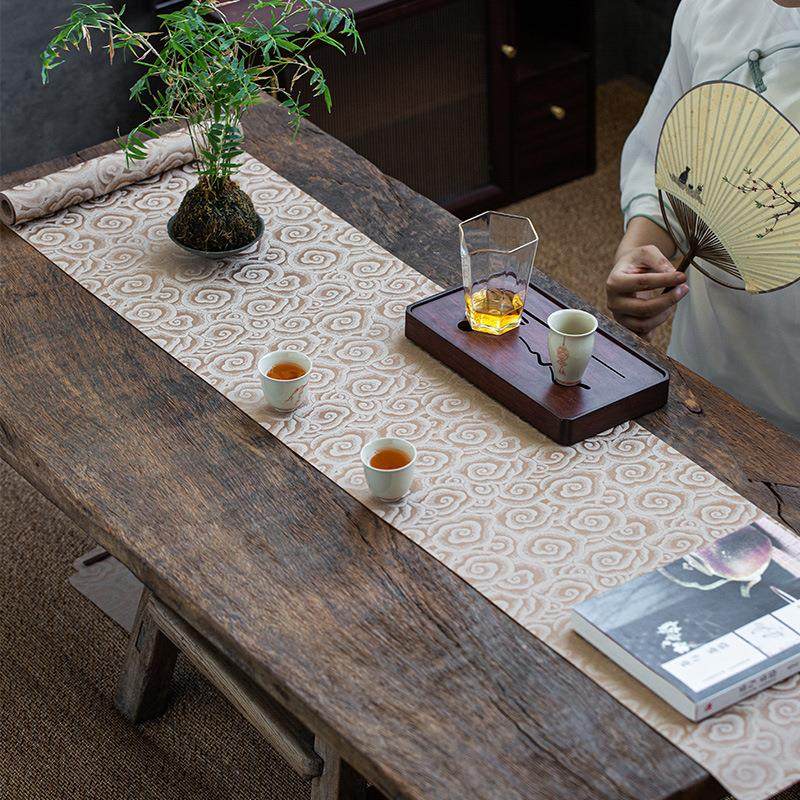锦缎织锦茶席新中式禅意桌旗茶垫简约茶旗防水茶台布垫茶盘垫桌垫