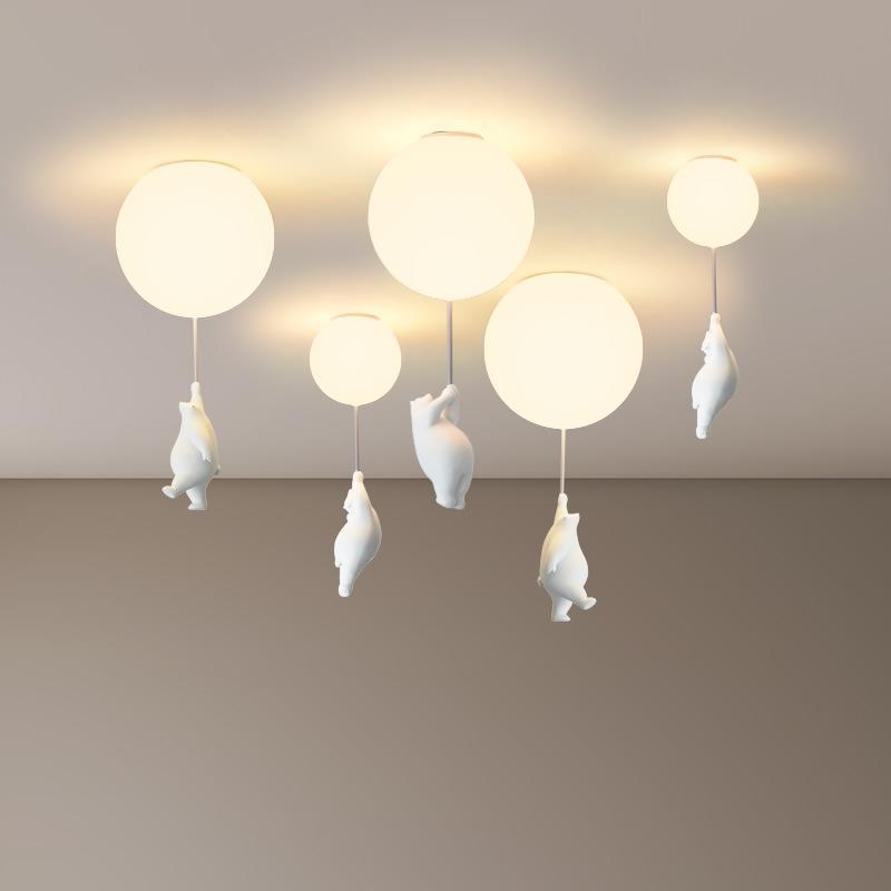 玄关过道走廊灯北欧儿童创意卡通小熊吸顶灯卧室书房温馨简约吊灯