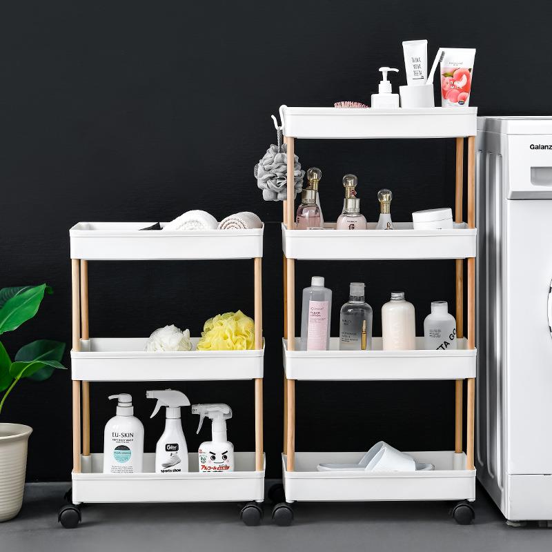 卫生间浴室夹缝收纳置物架厨房窄柜冰箱洗衣机客厅落地式缝隙架子