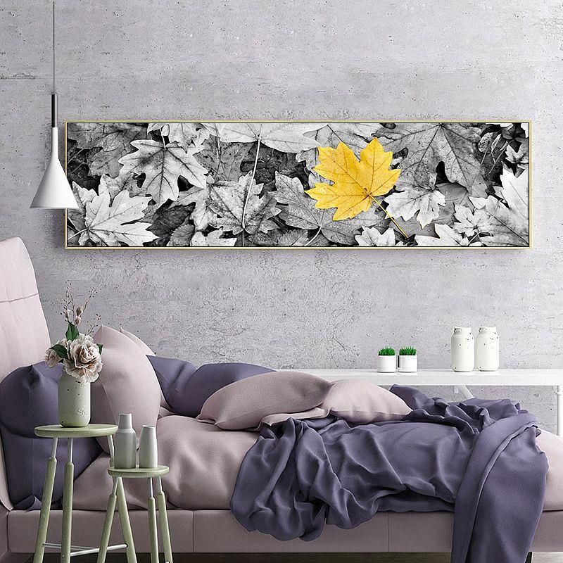 一路有阳光 现代简约卧室树林风景挂画城市黄色巴士 黑白装饰画