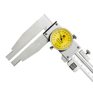 精度0.02开式 600 带表卡尺现货 500 桂林广陆单向爪带表卡尺0