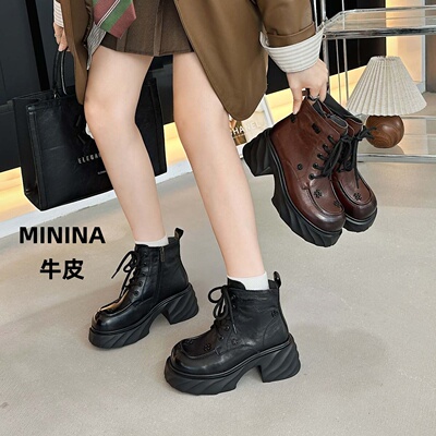纯皮马丁靴女舒适轻便软底高端