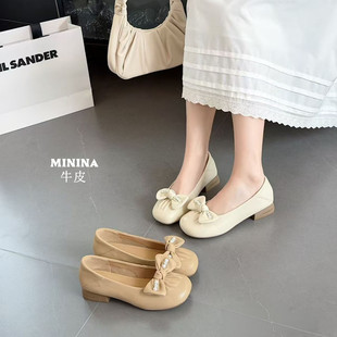 低跟广州高定折叠船鞋 女舒适软底不累脚可爱时尚 纯皮豆豆蛋卷瓢鞋