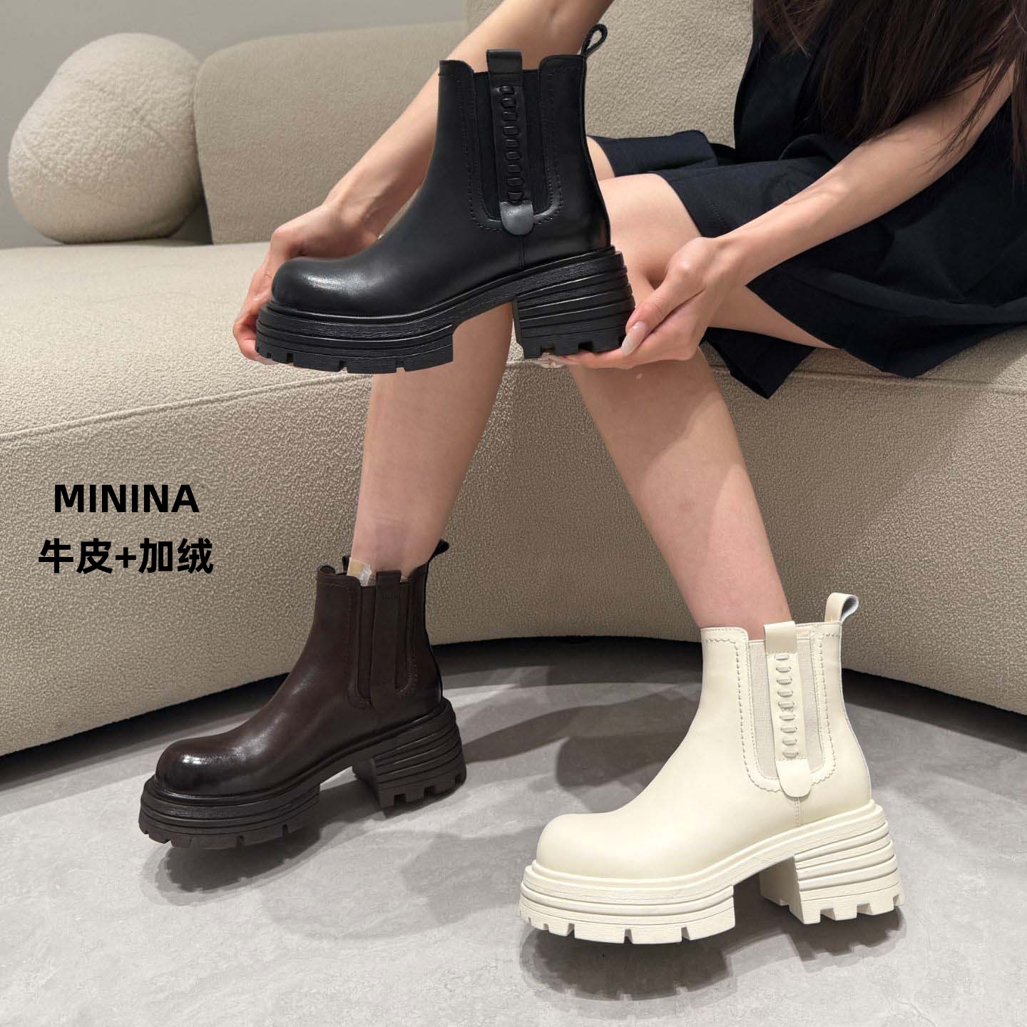 纯皮马丁靴舒适软底广州高端鞋