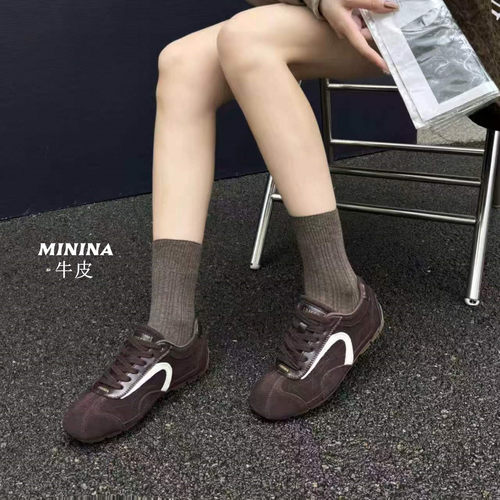 纯皮运动鞋女舒适轻便软底高端鞋