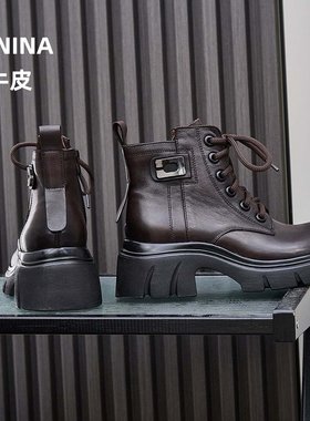 纯皮马丁靴舒适轻便软底广州高端