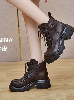 纯皮马丁靴舒适轻便软底广州高端