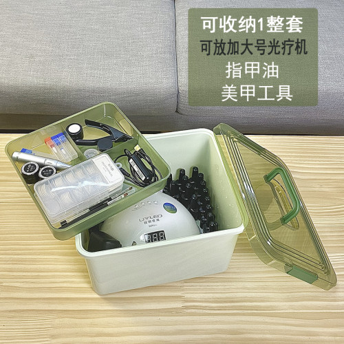 加大号美甲工具箱大容量双层手提