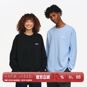 上衣新款 BURNIN 美式 T恤男女纯棉宽松基础圆领打底衫 小火苗长袖