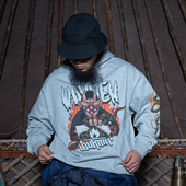 无南WUVNEN 蛇年连帽卫衣男美式 BURNIN 宽松休闲重磅帽衫 上衣潮