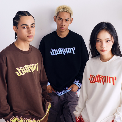 前胸横排LOGO无帽卫衣