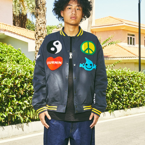 peace&love刺绣棒球夹克