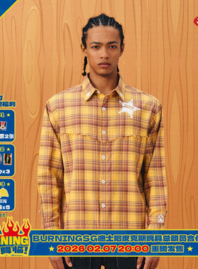 BURNIN*Disney Pixar Toy Story合作系列牛仔格纹破坏长袖衬衫
