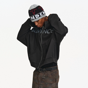 BURNIN*「BURNIN CSC」slogan拉链帽衫男美式街头宽松外套卫衣潮