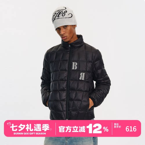手雷绗缝羽绒服男女冬季简约