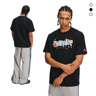 BURNIN*小马魔术贴短袖T恤休闲运动风宽松纯棉2026年春夏季新款