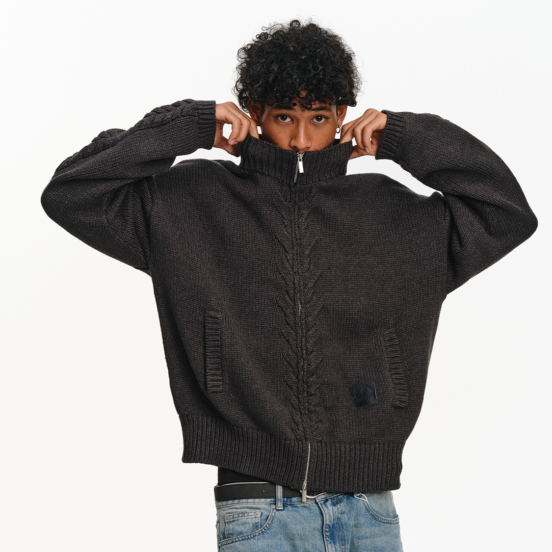 简约基础高级感脊骨毛衣外套