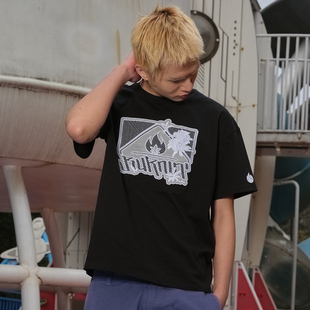 夏季 BURNIN 蕾丝方片logo短袖 T恤男女同款 街头休闲宽松上衣潮 美式