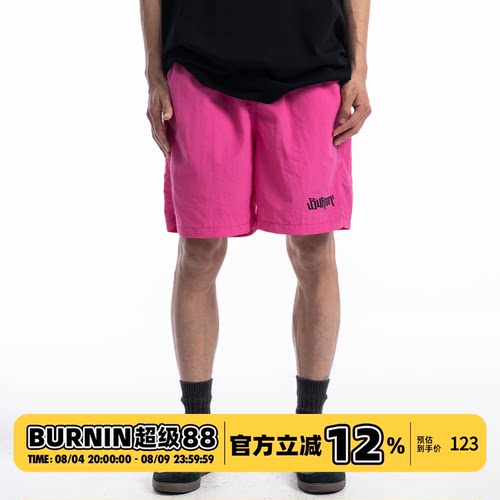 BURNIN*夏季轻薄尼龙沙滩短裤纯色多色宽松五分裤子