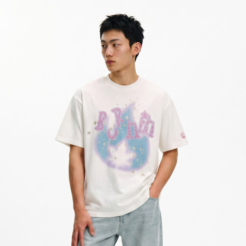 BURNIN*满天星元素短袖T恤纯棉休闲宽松2026年夏季新款印花上衣潮
