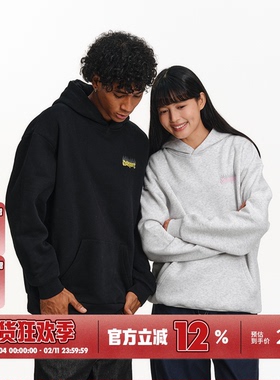 BURNIN*火焰横排连帽卫衣男秋季新款休闲宽松情侣上衣帽衫百搭潮