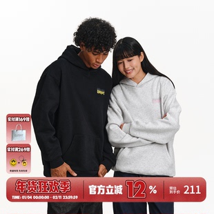 BURNIN*火焰横排连帽卫衣男秋季新款休闲宽松情侣上衣帽衫百搭潮