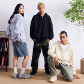 BURNIN 「97’series」火苗飞镖麂皮连帽卫衣男女半拉链国潮帽衫