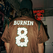 街头凉感半袖 BURNIN 潮 夏季 宽松休闲美式 燃云球衣短袖 T恤男女同款